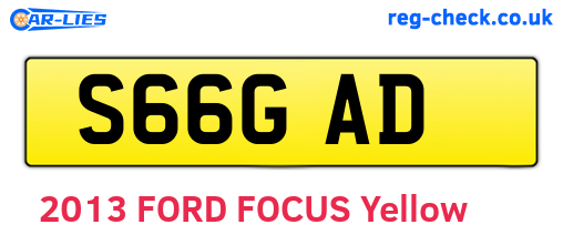 S66GAD are the vehicle registration plates.