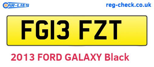 FG13FZT are the vehicle registration plates.