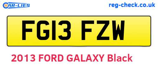 FG13FZW are the vehicle registration plates.
