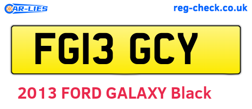 FG13GCY are the vehicle registration plates.