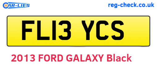 FL13YCS are the vehicle registration plates.
