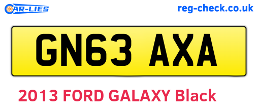 GN63AXA are the vehicle registration plates.