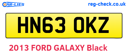 HN63OKZ are the vehicle registration plates.