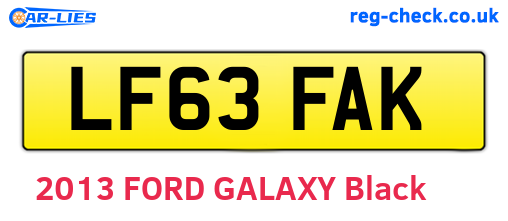 LF63FAK are the vehicle registration plates.
