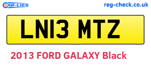 LN13MTZ are the vehicle registration plates.