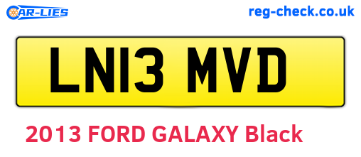 LN13MVD are the vehicle registration plates.