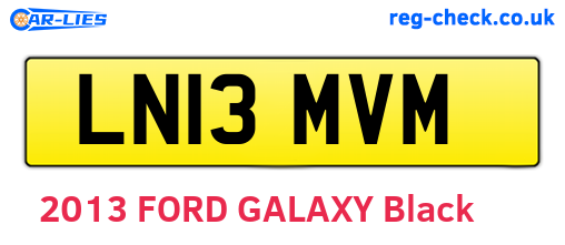LN13MVM are the vehicle registration plates.