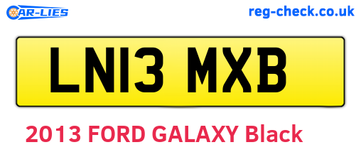 LN13MXB are the vehicle registration plates.