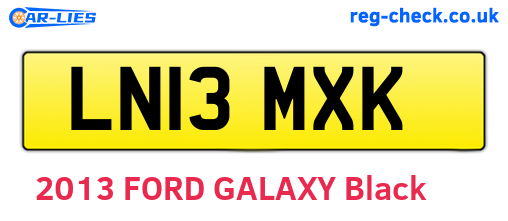 LN13MXK are the vehicle registration plates.