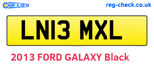 LN13MXL are the vehicle registration plates.