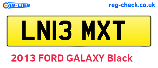 LN13MXT are the vehicle registration plates.