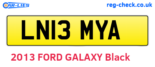 LN13MYA are the vehicle registration plates.