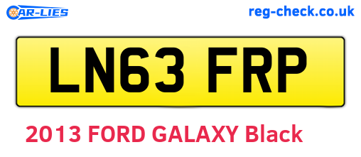 LN63FRP are the vehicle registration plates.
