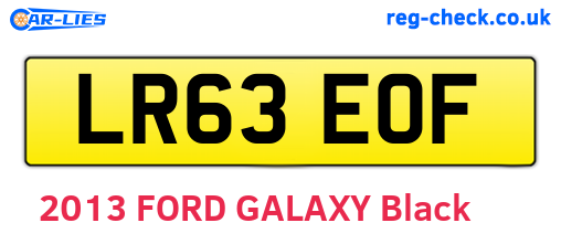 LR63EOF are the vehicle registration plates.