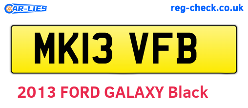 MK13VFB are the vehicle registration plates.
