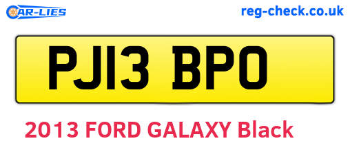 PJ13BPO are the vehicle registration plates.