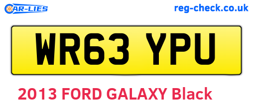 WR63YPU are the vehicle registration plates.