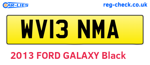 WV13NMA are the vehicle registration plates.