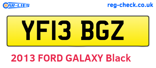 YF13BGZ are the vehicle registration plates.