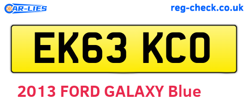 EK63KCO are the vehicle registration plates.
