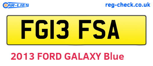 FG13FSA are the vehicle registration plates.