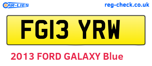 FG13YRW are the vehicle registration plates.