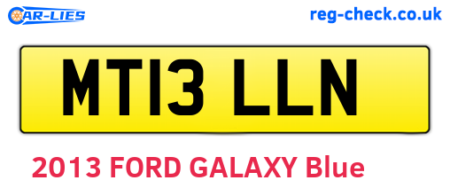 MT13LLN are the vehicle registration plates.
