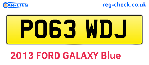 PO63WDJ are the vehicle registration plates.