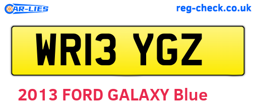 WR13YGZ are the vehicle registration plates.