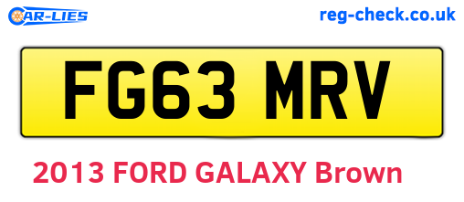 FG63MRV are the vehicle registration plates.