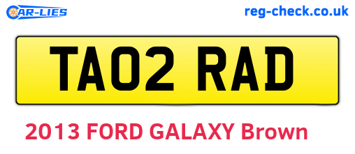 TA02RAD are the vehicle registration plates.