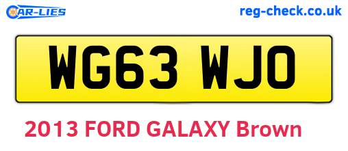 WG63WJO are the vehicle registration plates.