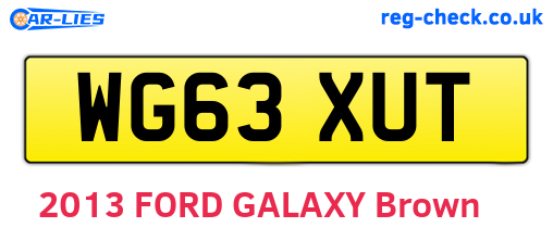 WG63XUT are the vehicle registration plates.