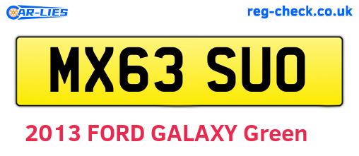 MX63SUO are the vehicle registration plates.