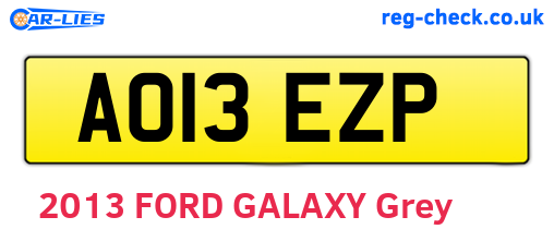AO13EZP are the vehicle registration plates.