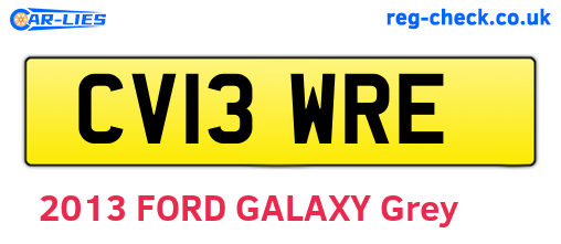 CV13WRE are the vehicle registration plates.