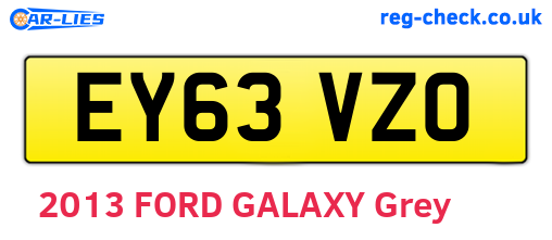 EY63VZO are the vehicle registration plates.