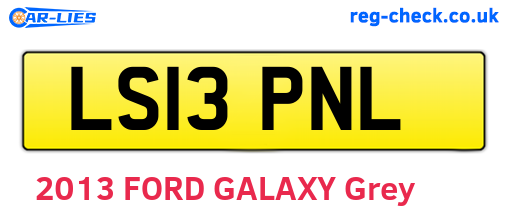LS13PNL are the vehicle registration plates.