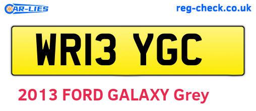 WR13YGC are the vehicle registration plates.