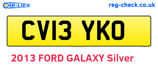 CV13YKO are the vehicle registration plates.