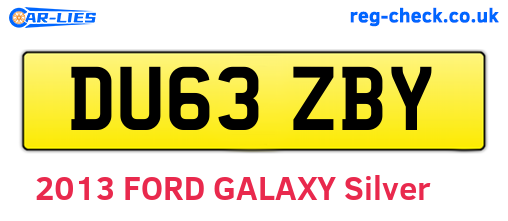DU63ZBY are the vehicle registration plates.