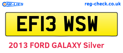 EF13WSW are the vehicle registration plates.