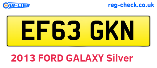 EF63GKN are the vehicle registration plates.