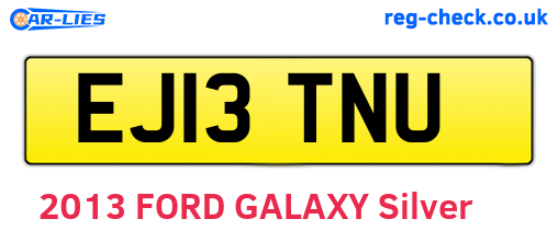 EJ13TNU are the vehicle registration plates.