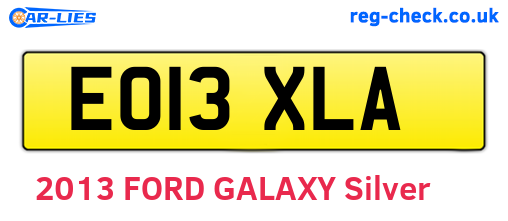 EO13XLA are the vehicle registration plates.