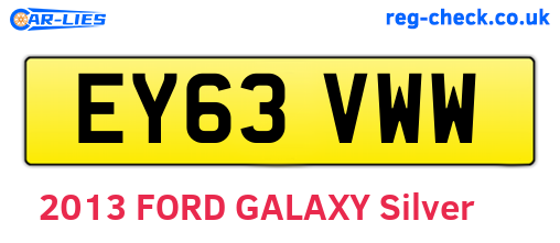 EY63VWW are the vehicle registration plates.