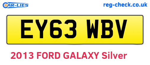 EY63WBV are the vehicle registration plates.