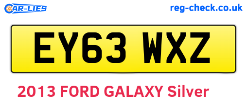 EY63WXZ are the vehicle registration plates.
