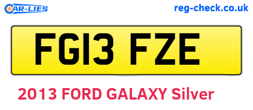 FG13FZE are the vehicle registration plates.