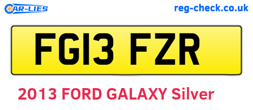 FG13FZR are the vehicle registration plates.